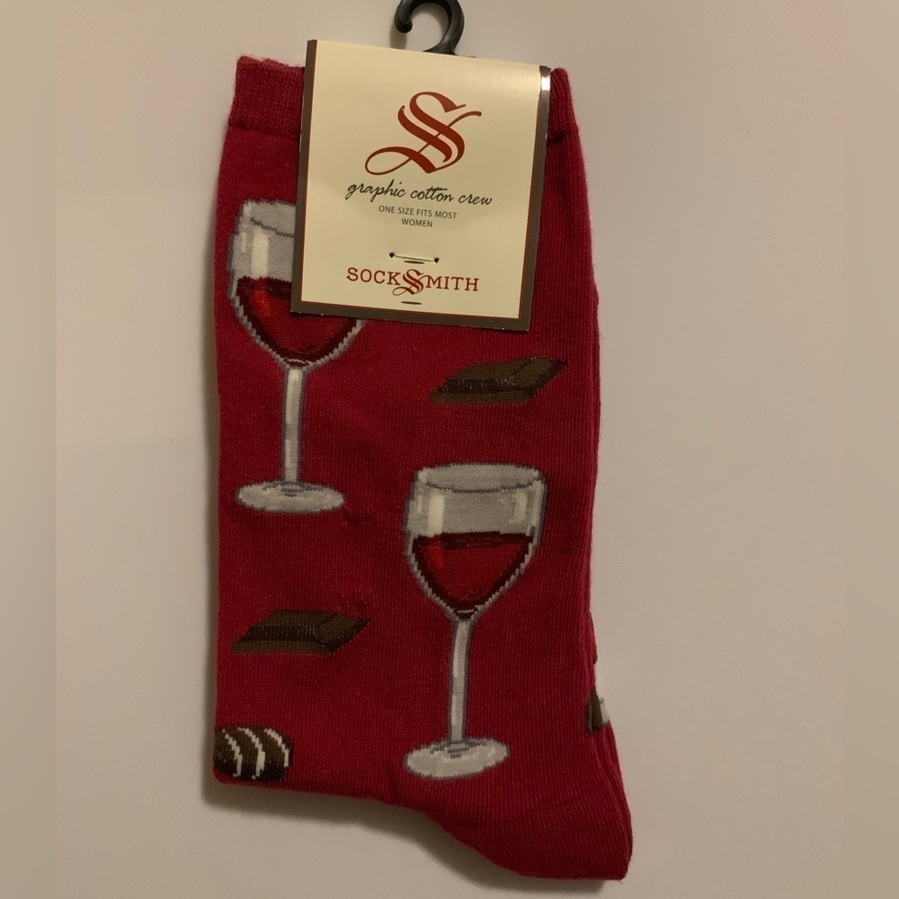 Sock Smith Wine Cotton Graphic Socks NWT